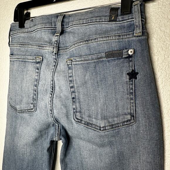 7 For All Mankind The Skinny Ankle Women's Jeans Sz 28 Embroidered Stars - Picture 7 of 15
